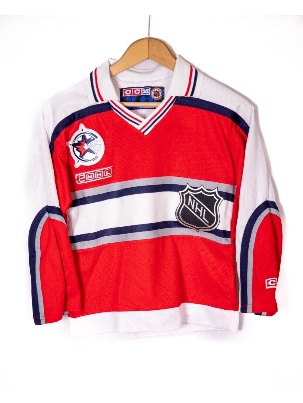 NHL All Star CCM Hockey Jersey Colorado Air Knit Womens Youth Vintage 2001 Sz S